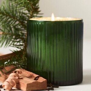 Sold Out Small Capri Blue Woody Fir & Firewood Glass Candle